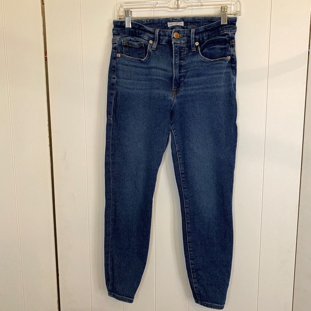 Good American Good Petite Skinny Jeans Blue Wash 866 25.5 Inseam Size 29